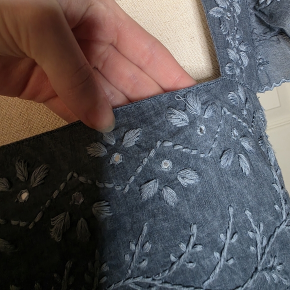 Juliet Dunn London Blue Embroidered Sleeveless Mini Dress - Picture 3 of 16